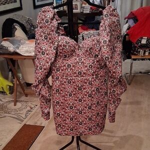 Rose Velvet Black and Red Floral Mini Dress